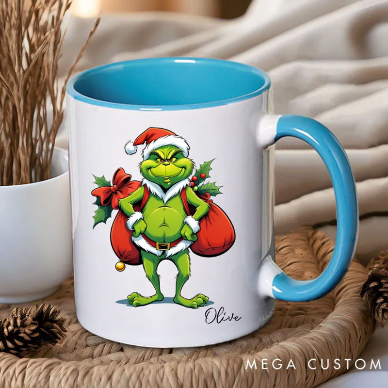 Personalized Mug Funny Grinch Figure Gift Idea for Christmas for Family