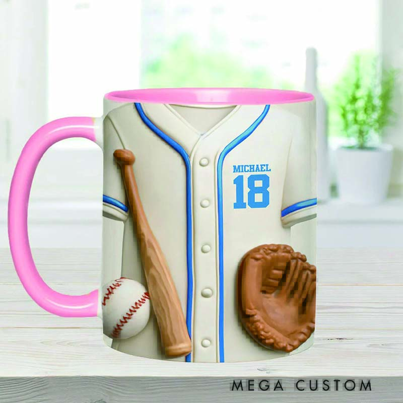 Personalized Baseball Mug, Baseball Is More Than Just A Game, Customizable with Name and Number, A Fun Gift for Baseball Lovers