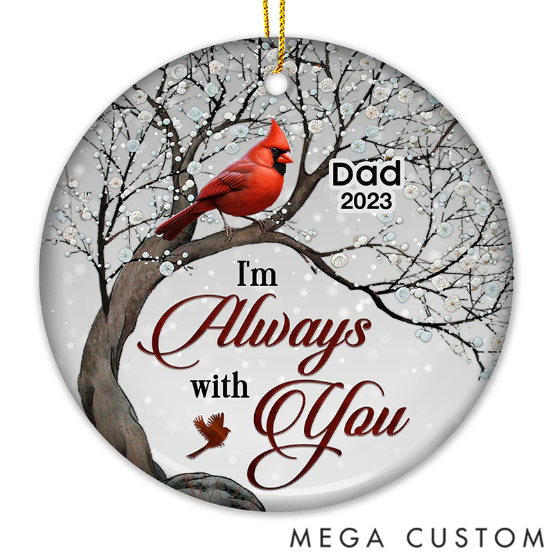 Personalized Custom Ornament - Ceramic Round Shaped - Sympathy Gift For Family Members