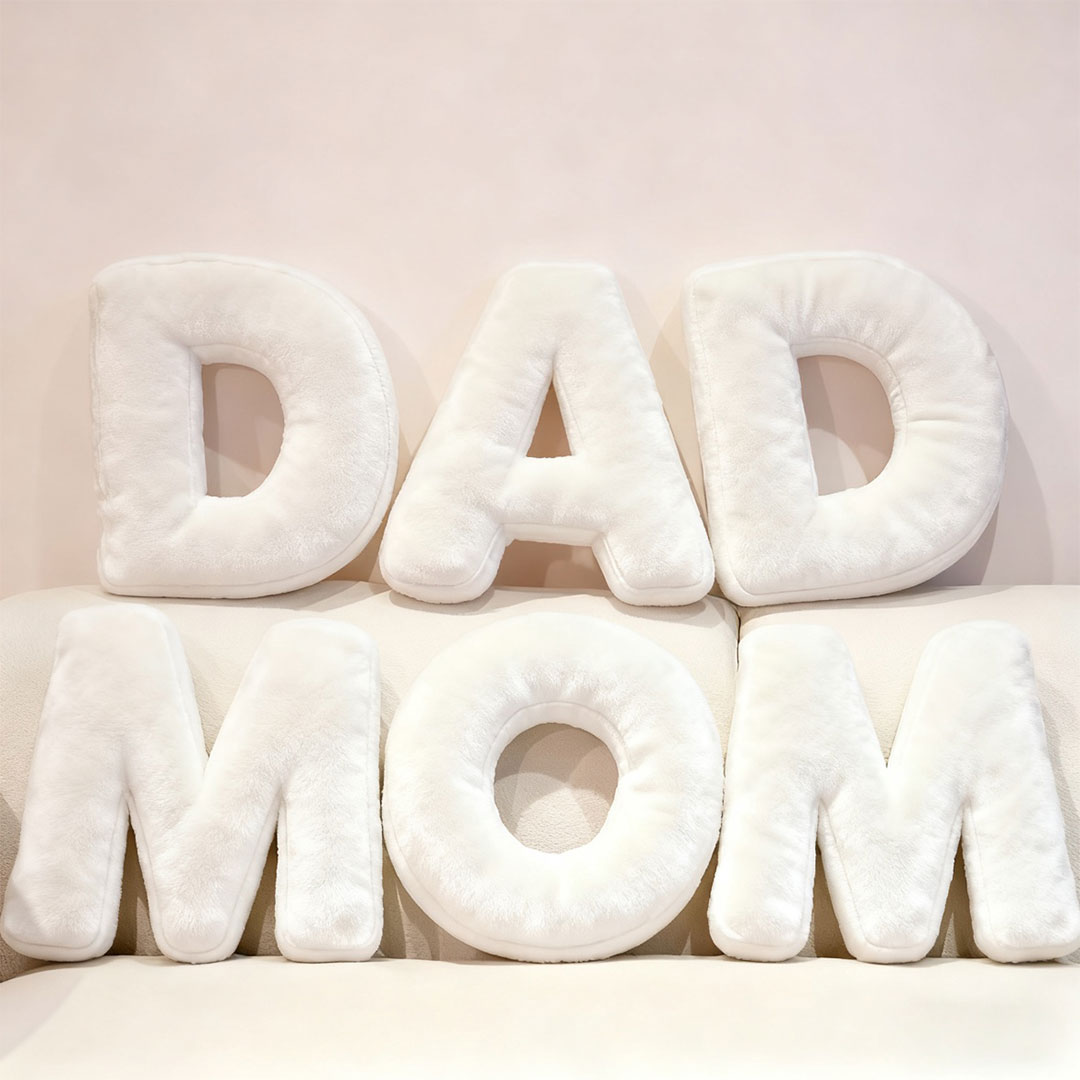 Personalized Graphic 3D Print Pillows Letter Shape Pillows Decor Christmas Gifts for Family