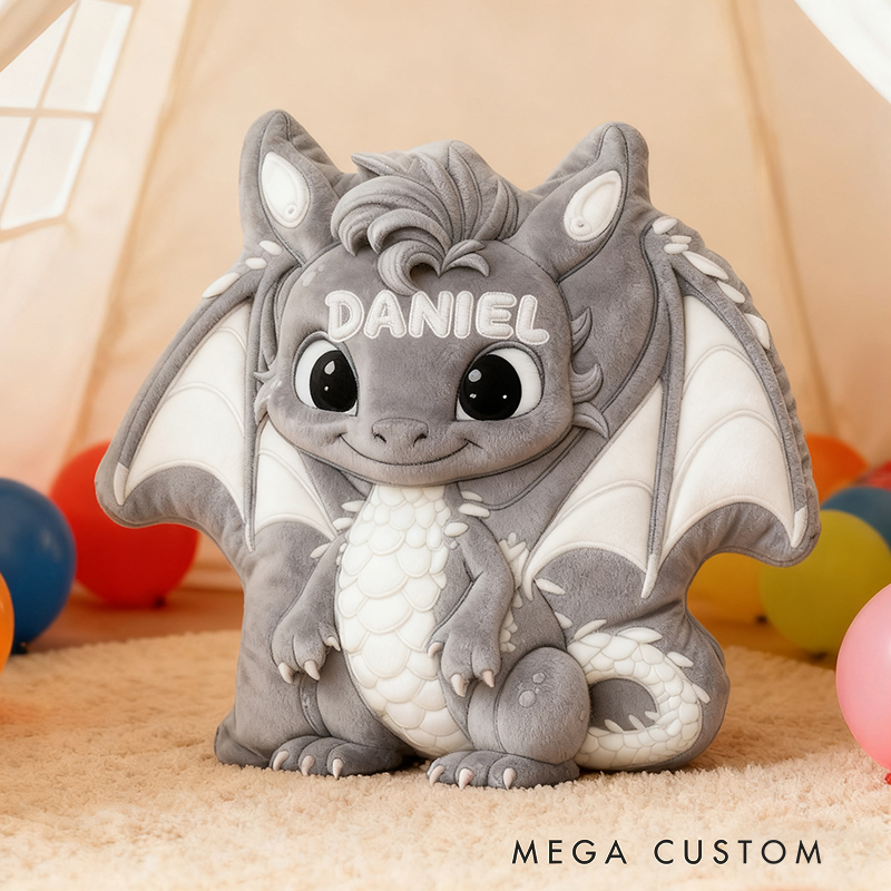 Personalized Cute Little Dinosaur with Name Graphic 3D Print Pillow Christmas Gift for Kids Birthday Gift