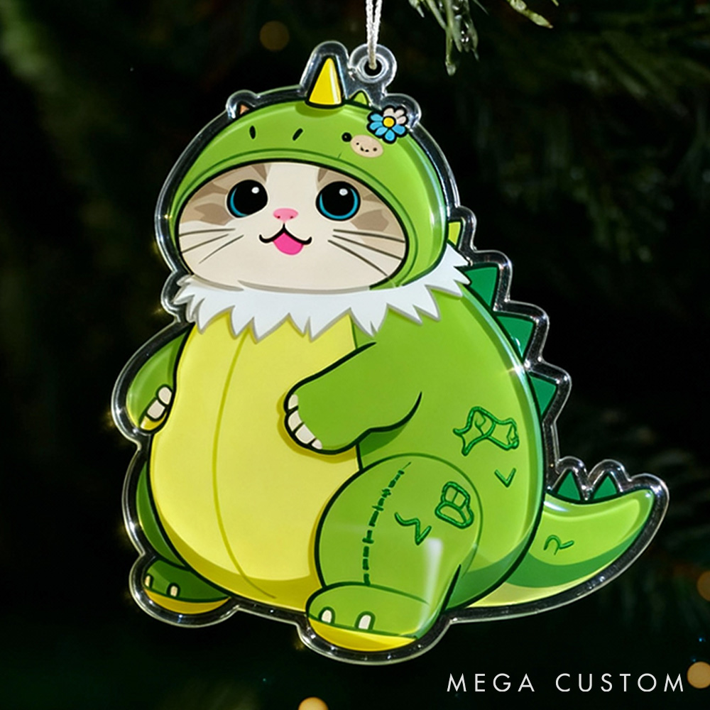 Personalized Pet Lover Adorable Dino Pet Ornament