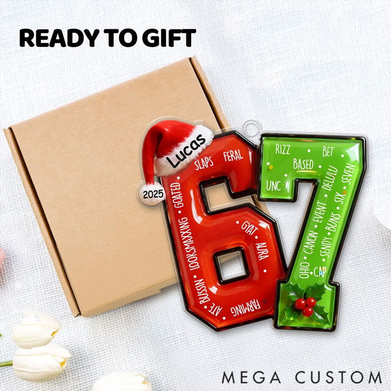 Personalized Funny Teen Slang Ornament 67 Custom Name Christmas Ornament for the whole family