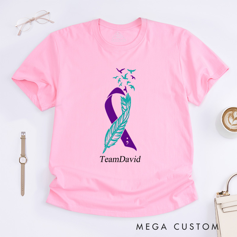 Personalized Feather Suicide Prevention Awareness Mental Health T-Shirt