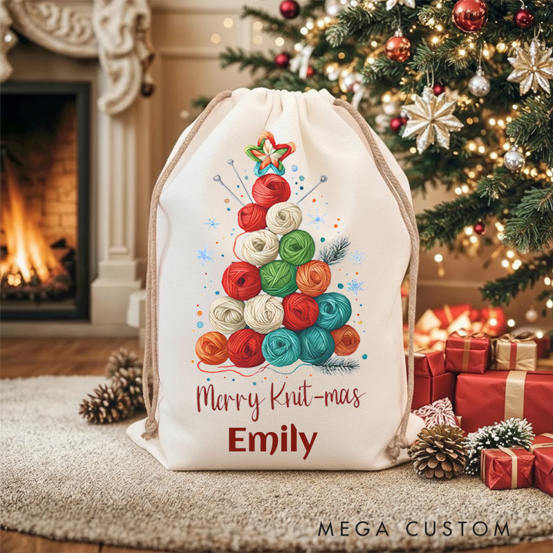 Personalized Knitting Bag Christmas 2025 Merry Kit-mas Gift for Knitting Lover for Grandma