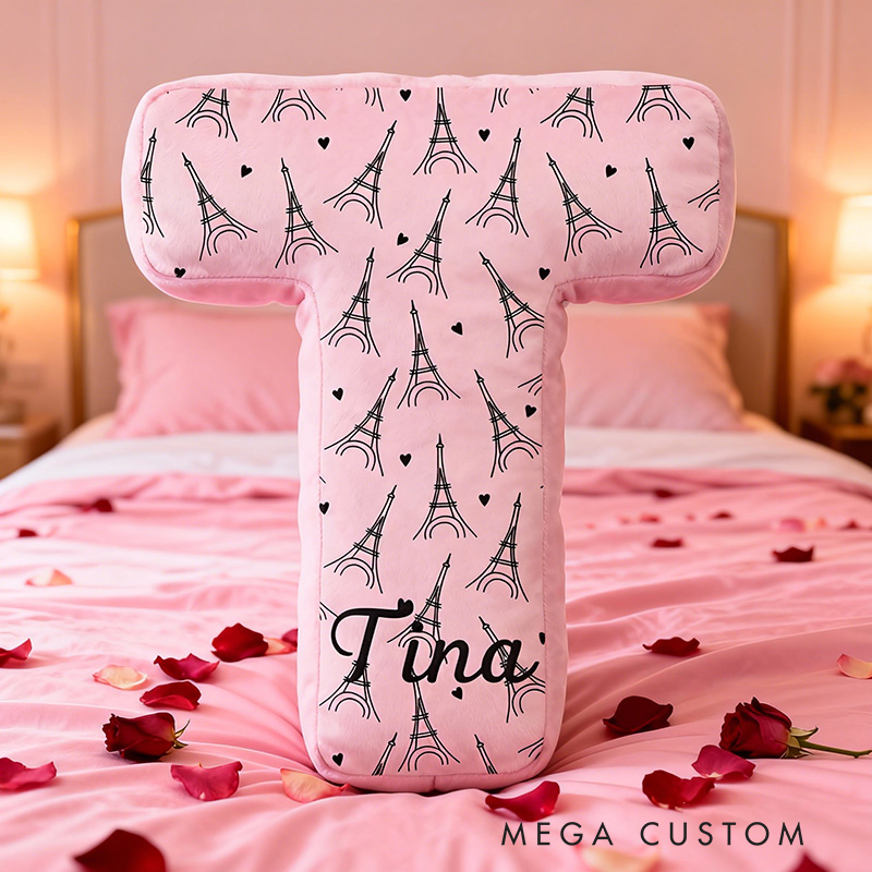 Personalized Paris Travel Pillow Graphic 3D Print Eiffel Tower Valentine's Day Paris Travel Souvenirs for Travel Lovers