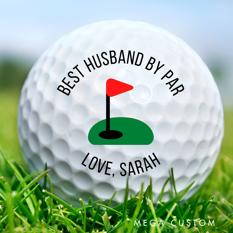 Personalized Best Husband by Par Golf Ball Valentines Day Golf Gift Best Boyfriend Gift Golf Balls for Him