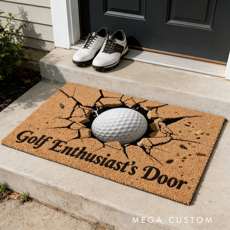 Personalized Golf Doormat  Flat 3D Printing Golf Hole with Customizable Text