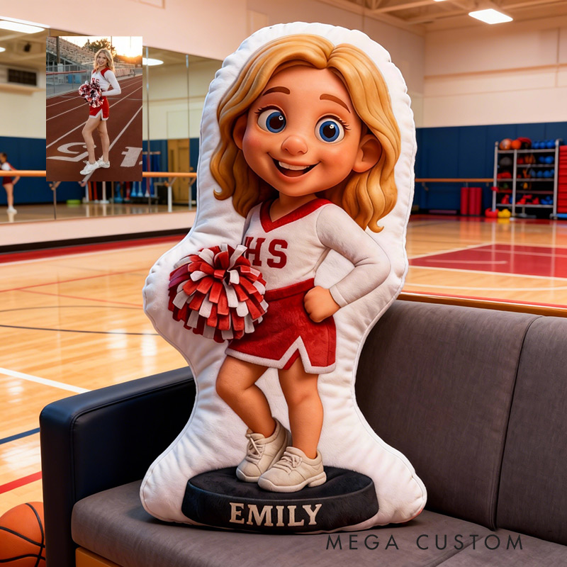 Personalize Cheerleader Pillow Graphic 3D Print Cheer Team Gift Cheerleader Gift Custom Photo