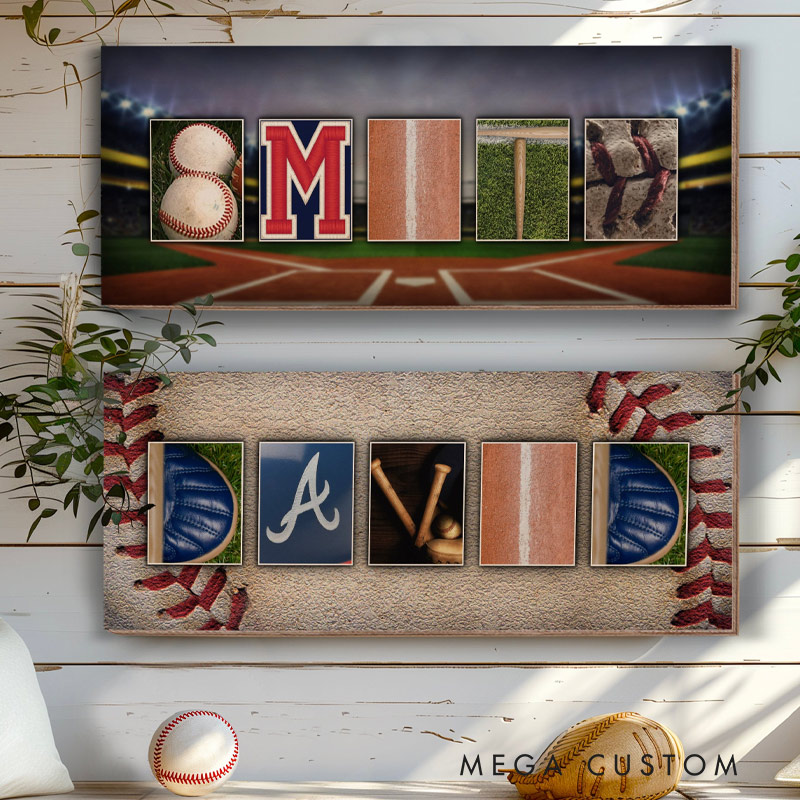 Personalized Baseball Wood Sign Baseball Team Gifts for Boys Baseball Room Decor Custom Name