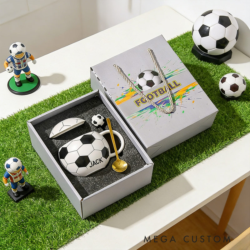 Personalized Soccer Mug Ceramic Coffee Mug Soccer Mug with Custom Name Gift for Soccer Lovers