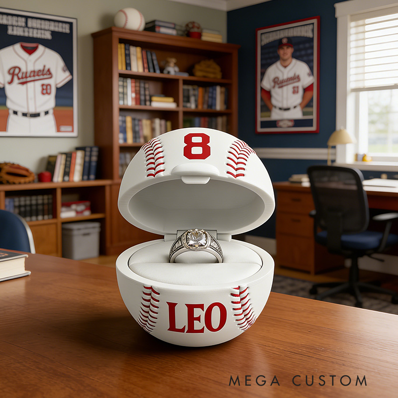Personalized Baseball Ring Box 3D Printed Baseball Ring Box Championship Ring Box Gift for Boyfriend
