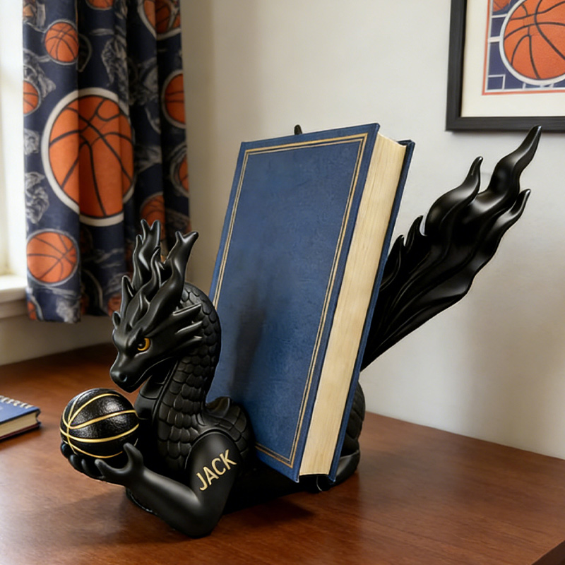 Personalized Black Dragon Book Holder 3D Printed Basketball Dragon Basketball Lovers