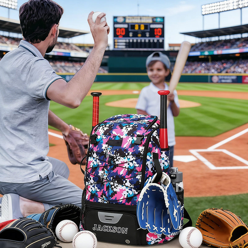 Personalized Baseball Bag Baseball Equipment Dual-Shoulder Storage Bag Baseball Player Backpack Gift for Baseball Player