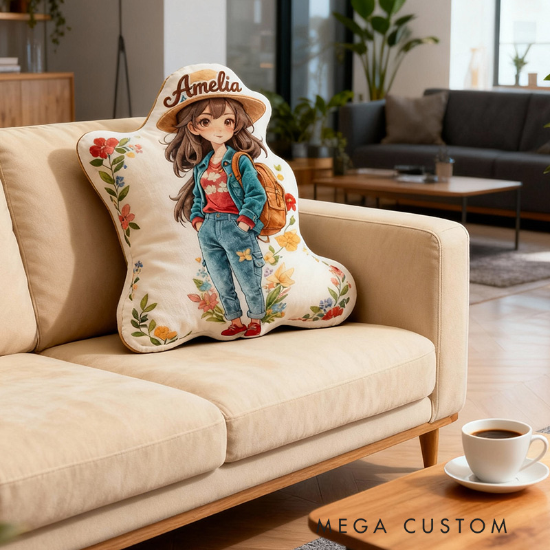 Personalized Funny Pillow Christmas Graphic 3D Print Girl's Trip Customized Name Gift for Travel Lovers
