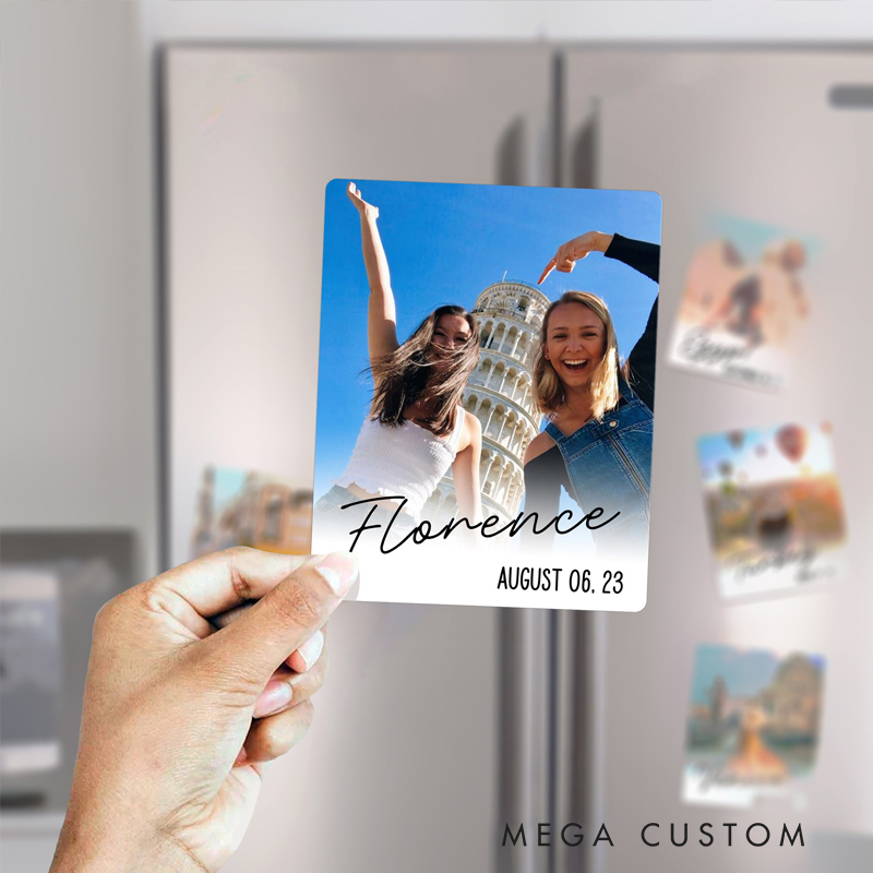 Personalized Custom Fridge Magnets Travel Photo Souvenirs Gifts for Friends and Travel Lovers