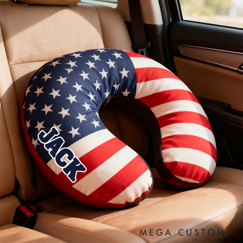 Personalized Neck Pillows Travel Accessories Travel Destination Country Flags Perfect Gift for Travel Lovers