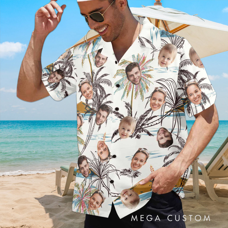 Personalized Hawaiian Shirt Photo Customization Beach Travel Shirt Gift for Him and Her Travel Lovers