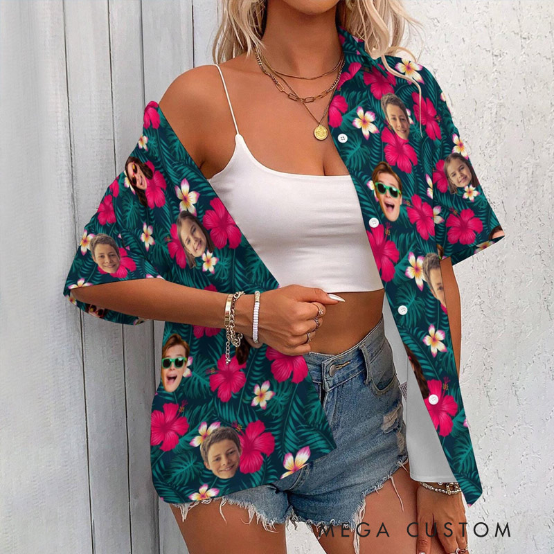 Personalized Hawaiian Shirt Photo Customization Beach Travel Shirt Gift for Him and Her Travel Lovers