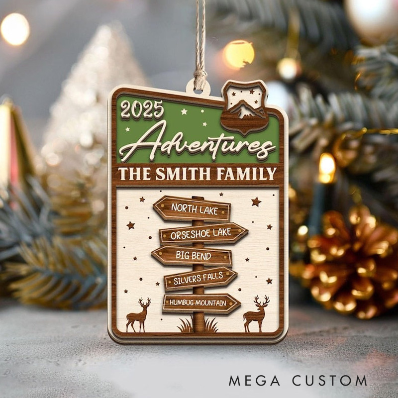 Personalized Adventure Ornament National Park Sign Travel Ornament Travel Christmas Keepsake