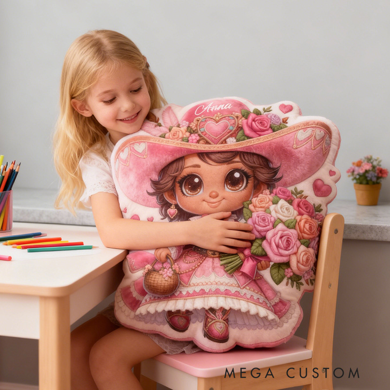 Personalized Garden Fairy Pillow with Custom Name Graphic 3D Print Roses Garden Fairy Pillow for Gardening Lovers