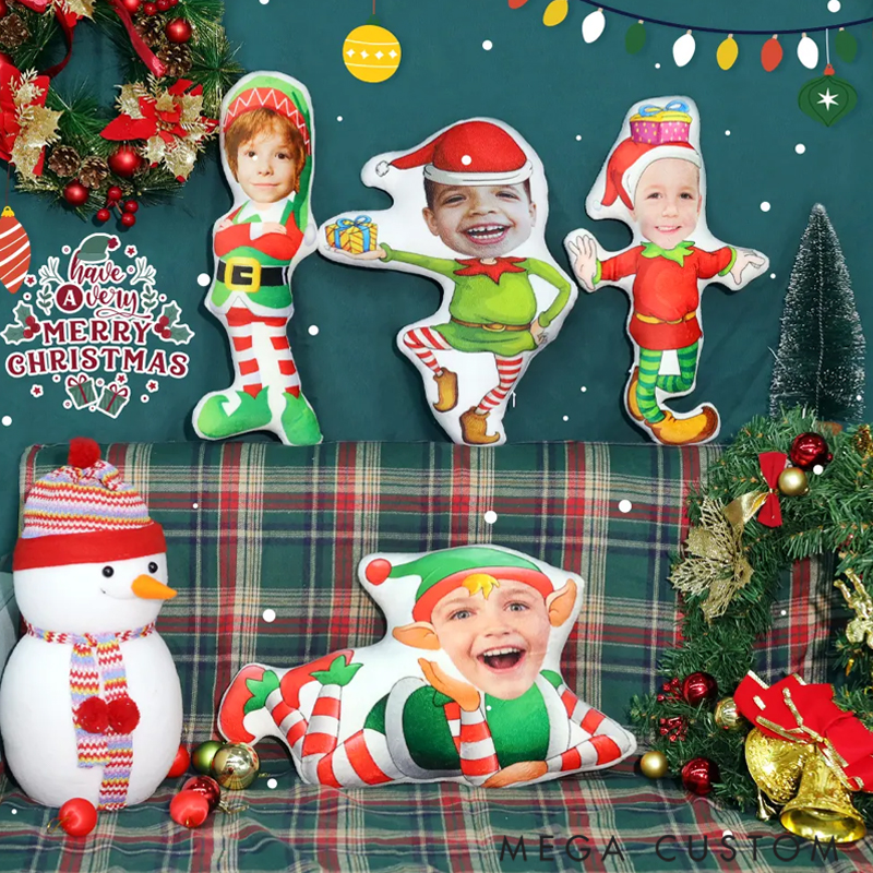 Personalized Cute Pillow Face Body Pillow Christmas Gift with Cartoon Styles for Family Members