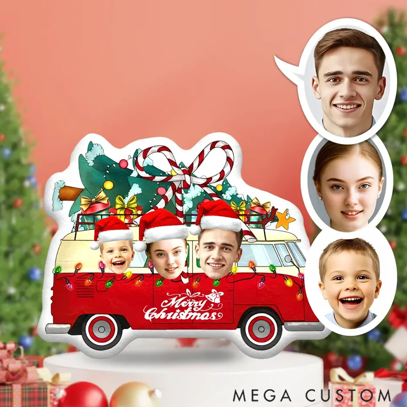 Personalized Graphic 3D Print Car Shaped Pillow Face Body Pillow Christmas Gift with Cartoon Styles for Family Members