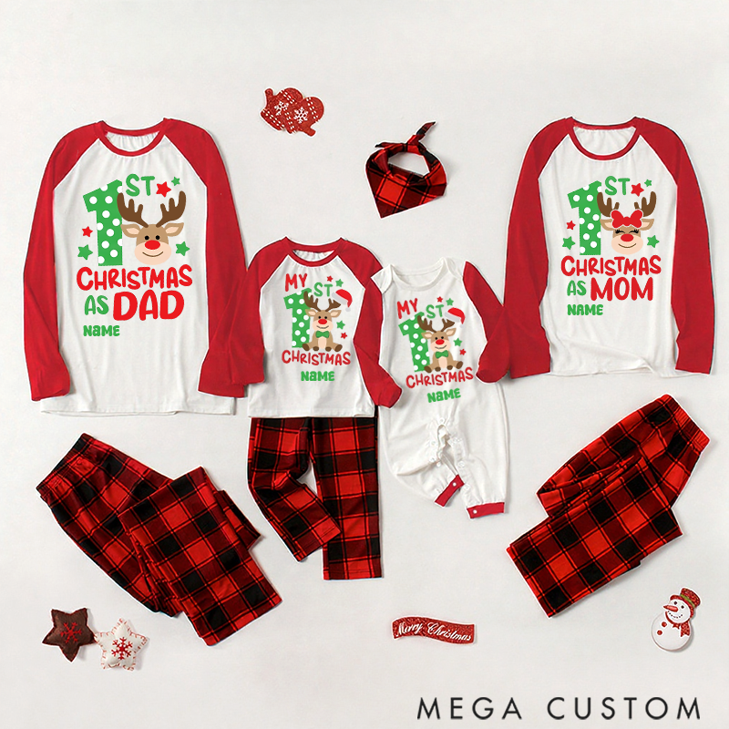 Personalized First Christmas as a Mom Dad Pajamas for Families