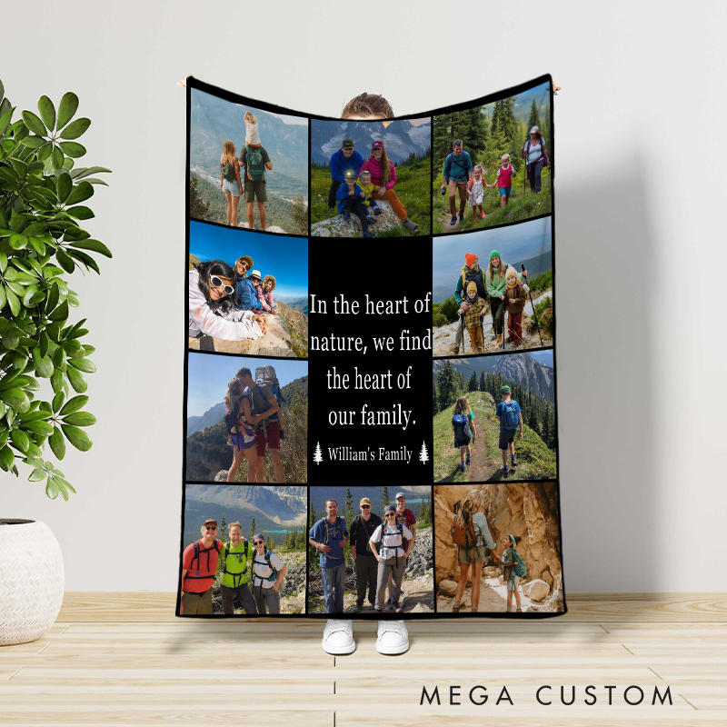 Personalized Hiking Camping Throw Blanket Adventure Nature Lover Blanket Gift for Mountain Travel Lovers