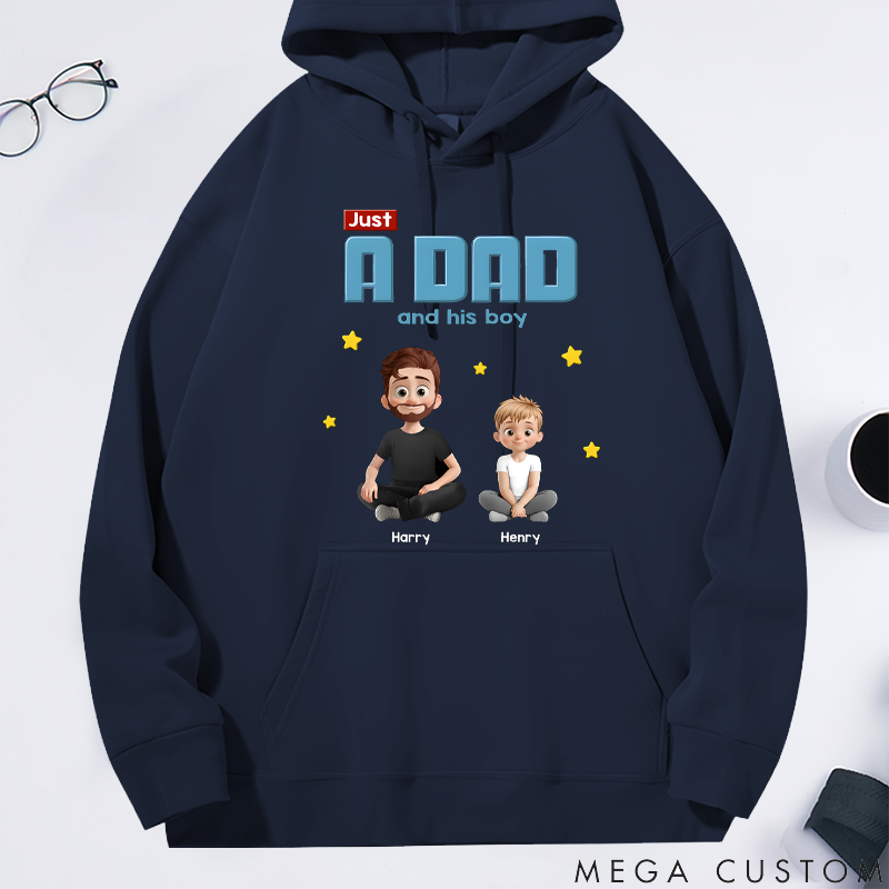 Personalized Just a Dad and His Child Gift for Dad Classic Hoodie Gift for Dad Grandpa
