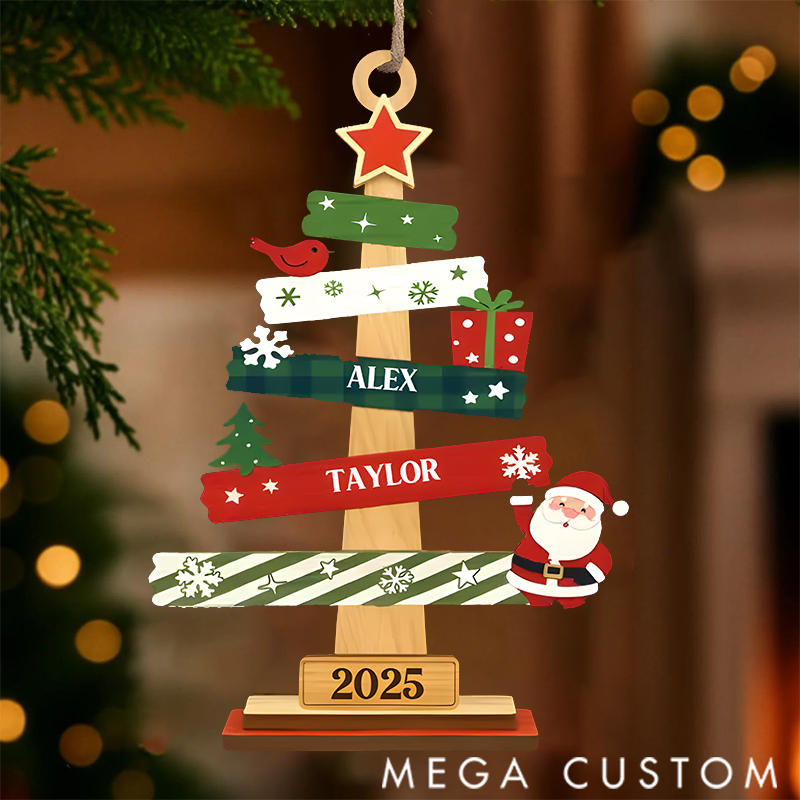 Personalized Christmas Ornament Birthday Gifts for Mom Dad Our Family Christmas Tree