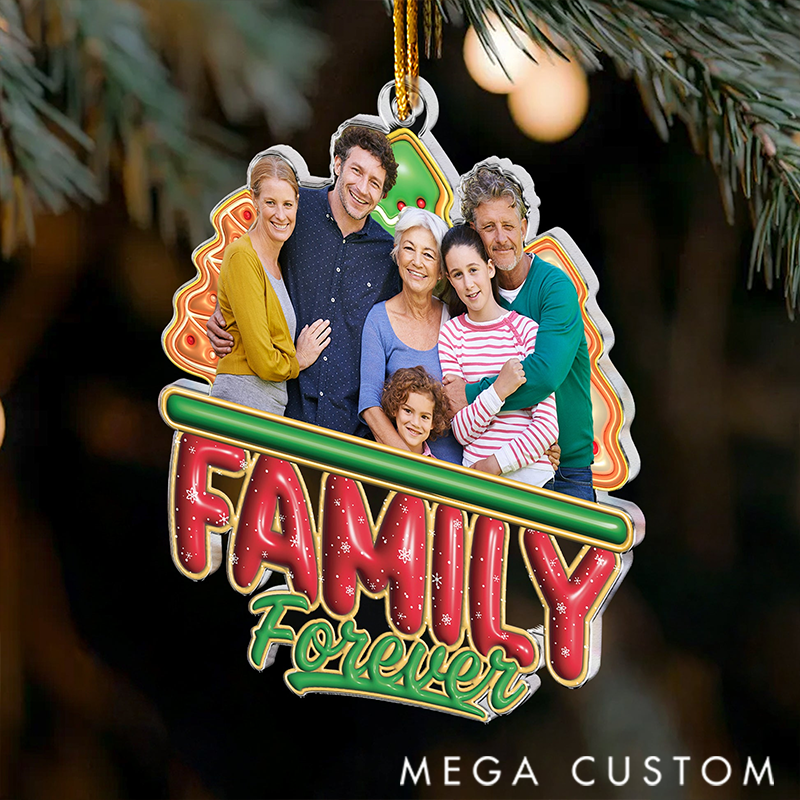 Personalized Photo Christmas Time Acrylic Photo Ornament