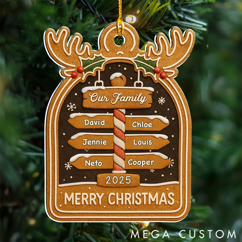 Personalized Family Christmas Ornament with Customizable Names