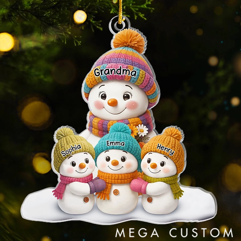 Personalized Joy Found in Family Christmas Acrylic Ornament Gifts for Mom Grandma