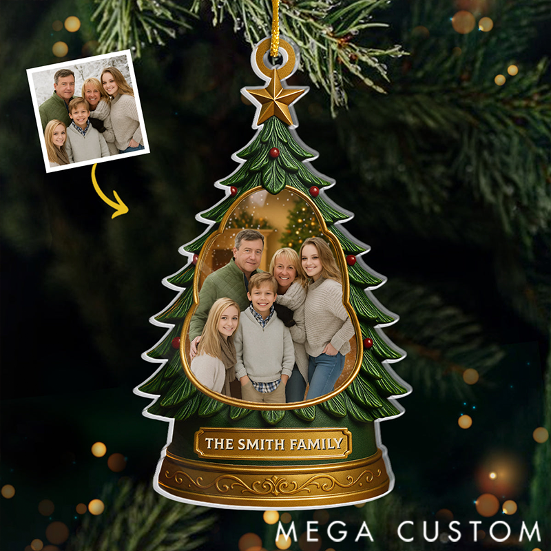Personalized Making Memories by the Tree Acrylic Ornament Gifts for Mom Dad Kids