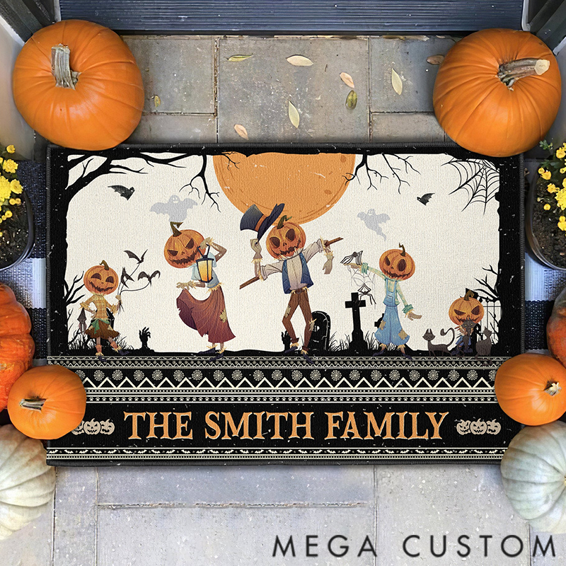 Personalized Pumpkin Family Doormat Gift for Family Members