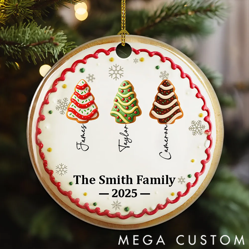 Personalized Family Christmas Cake Names Ornament Christmas Gift for Family