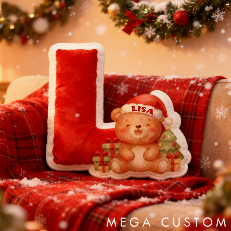 Personalized Christmas Cute Letters Shaped Pillow Graphic 3D Print