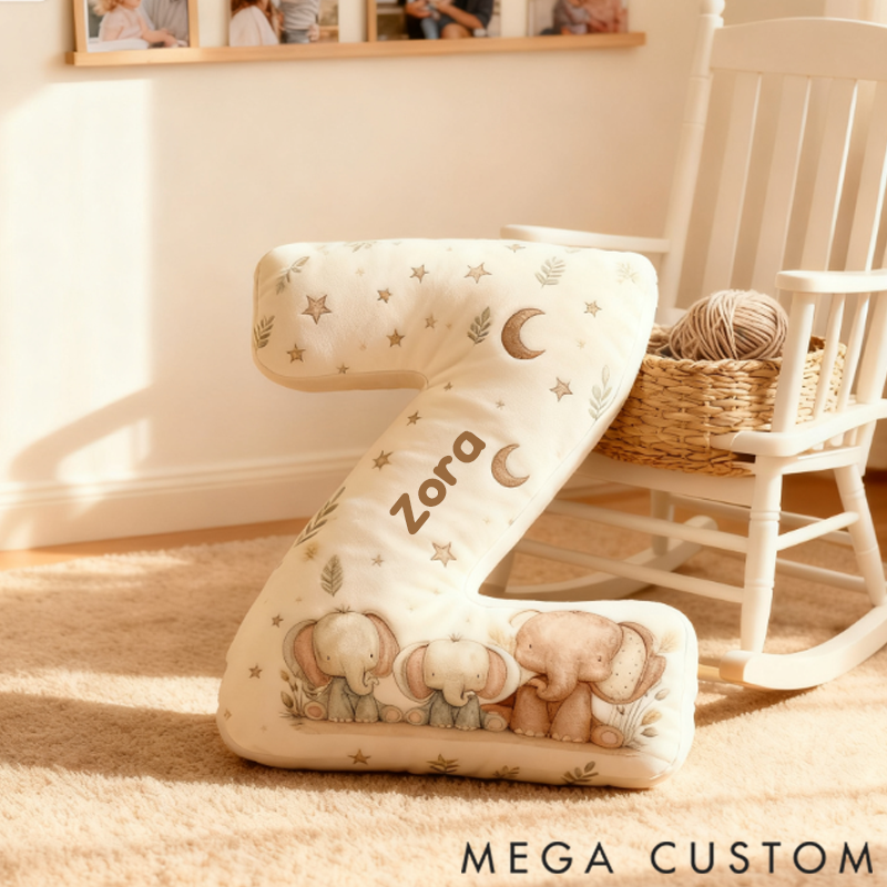 Personalized Cute Elephant Family Shaped Pillows Gifts for Family Graphic 3D Print