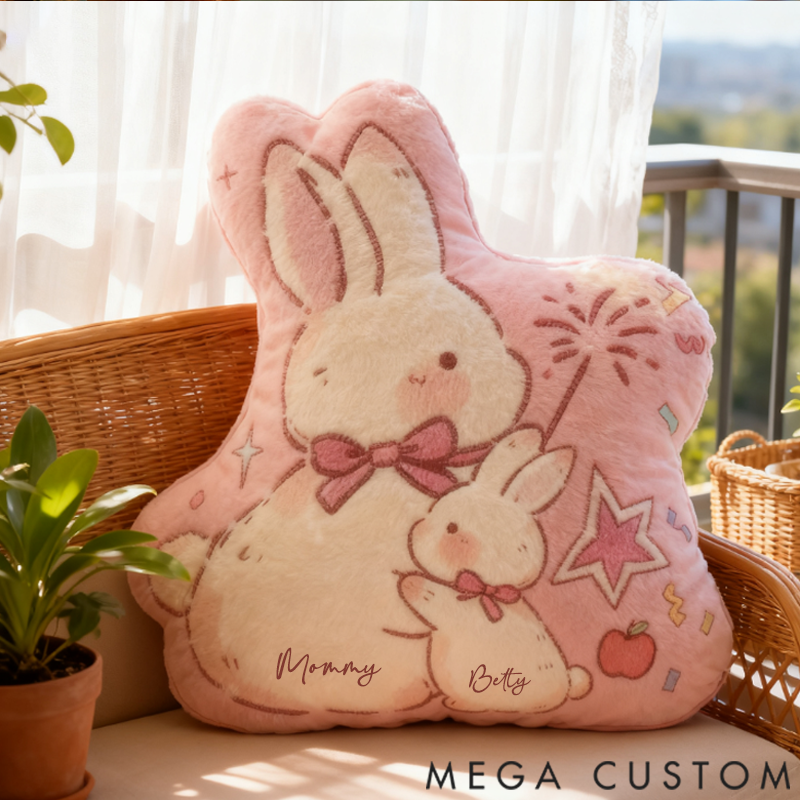 Personalized Irregular Cute Rabbit Pillow 3D Printed Design Gift for Family