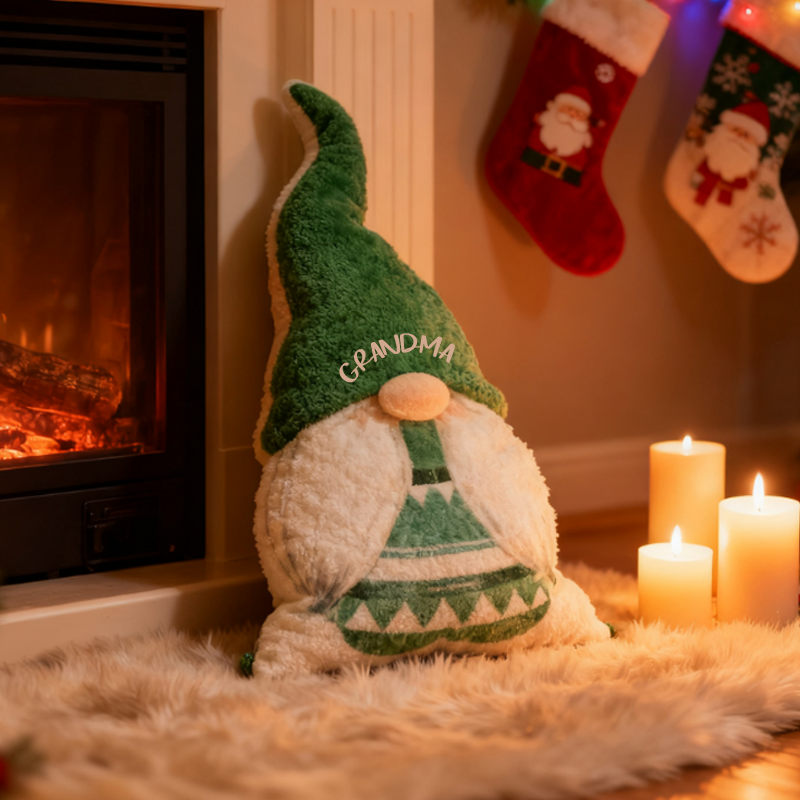 Personalised Gnome Family Shaped Pillow Christmas Gift for Family 3D Printed Design
