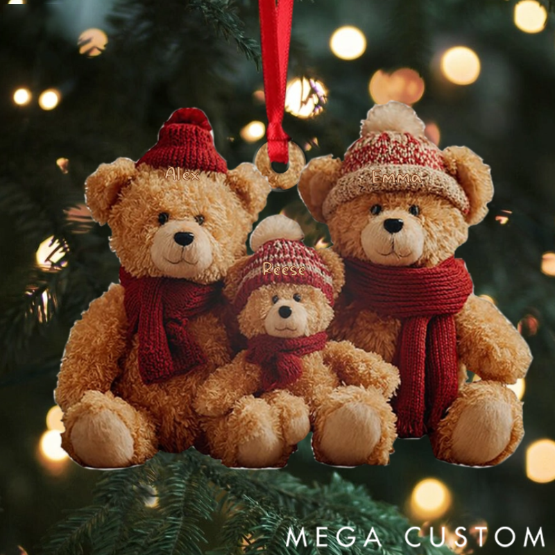  Personalized this is Us Bear Family Shaped Acrylic Ornament Christmas Gift for Family