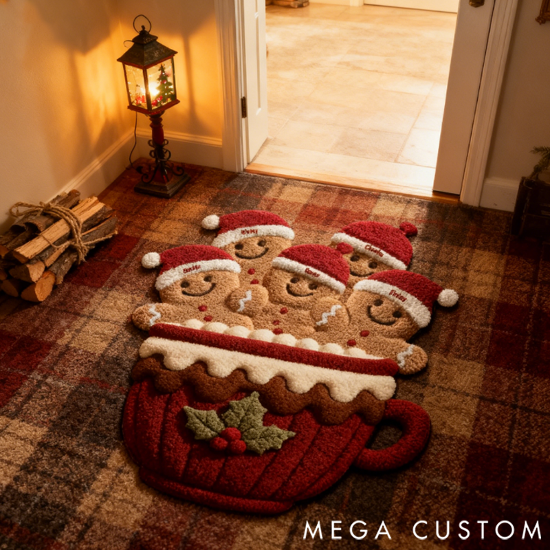 Personalized Gingerbread Christmas Family Doormat Christmas Gift for Family