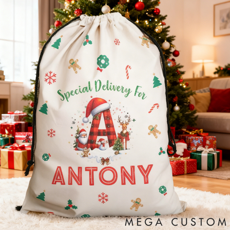 Personalized Custom Name Christmas Santa Sack Christmas Gift for Family