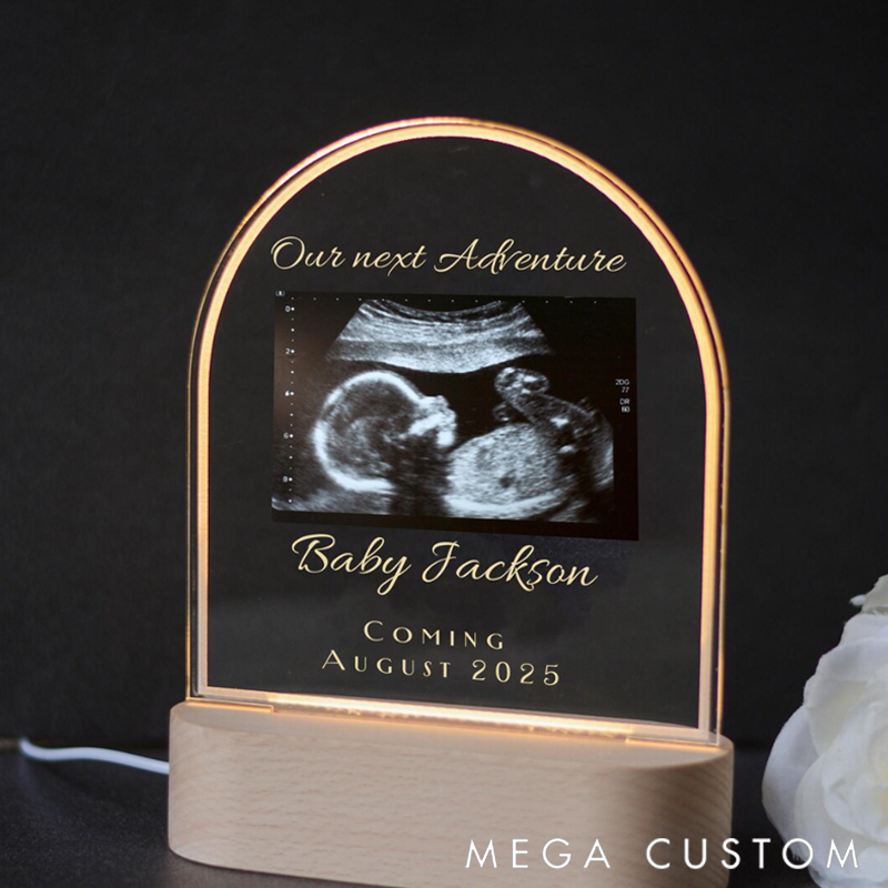 Personalized LED Light with Ultrasound Pregnancy Announcement Gift New Parents Gifts
