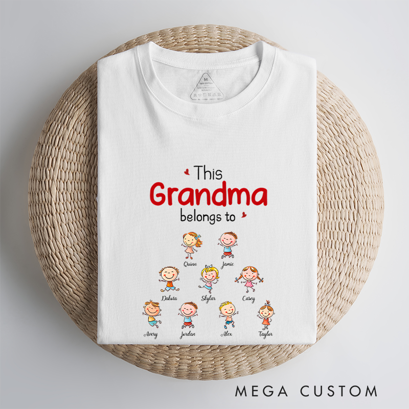 Personalized this Grandma Belongs to Grandkids Classic T-Shirt