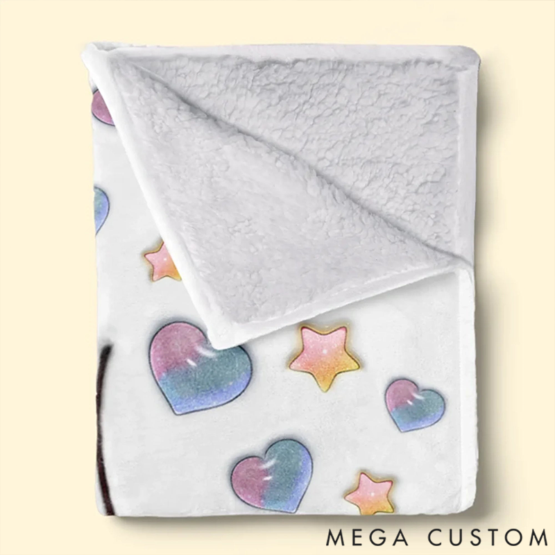 Personalized Forever Connected Hand in Hand Printed Blanket Mother's Day Gift