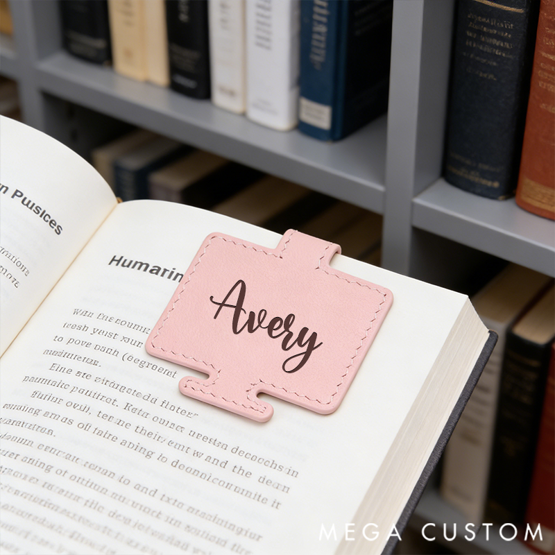 Personalized Leather Bookmarks Computer-Shaped Bookmarks Custom Engraved Name Bookmarks