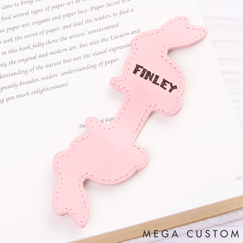 Personalized Leather Rabbit Bookmark Custom Engraved Bookmark