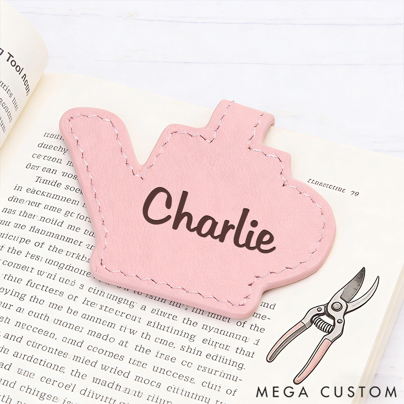 Personalized Leather Gardening Bookmark Custom Engraved Bookmark